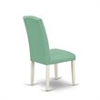 Pemberly Row 6-Piece Dining Set in Linen White/Pond Green Upholstery