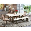 Pemberly Row 6-Piece Rubberwood Dining Set in Dark Khaki Gray