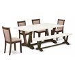 Pemberly Row 6-Piece Rubberwood Dining Set in Dark Khaki Gray