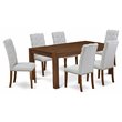 Pemberly Row 7-Piece Wood Dining Set with Rectangular Table in Walnut