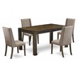 Pemberly Row 5-Piece Wood Dining Set in Distressed Jacobean and Dark Khaki