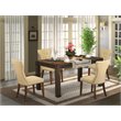 Pemberly Row 5-Piece Wood Dining Set in Antique Walnut and Brown