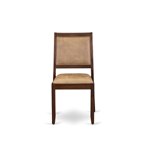 Pemberly Row 3-Piece Dining Set in Walnut Finish with Brown Seats