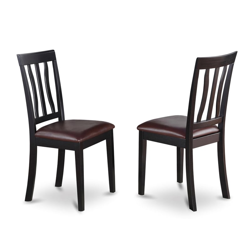 Pemberly Row 5-Piece Dining Set with Faux Leather Chairs in Black Finish