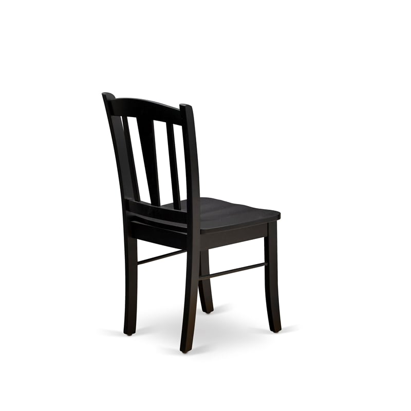 Pemberly Row Round Wood Table with 2 Black Wood Chairs in Cherry