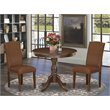 Pemberly Row 3-Piece Wood Dining Set with Faux Leather Chairs in Mahogany