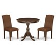 Pemberly Row 3-Piece Wood Dining Set with Faux Leather Chairs in Mahogany