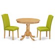 Pemberly Row 3-Piece Wood Dining Set in Oak and Autumn Green