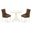 Pemberly Row 3-Piece Wooden Dinette Set in Linen White Finish