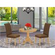 Pemberly Row 3-Piece Wood Dining Set in Oak and Dark Coffee Finish
