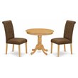 Pemberly Row 3-Piece Wood Dining Set in Oak and Dark Coffee Finish