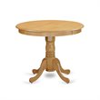 Pemberly Row 5-Piece Wooden Dining Set with Round Pedestal Table in Oak