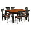 Pemberly Row 7-Piece Wood Dining Room Set in Black and Cherry Finish