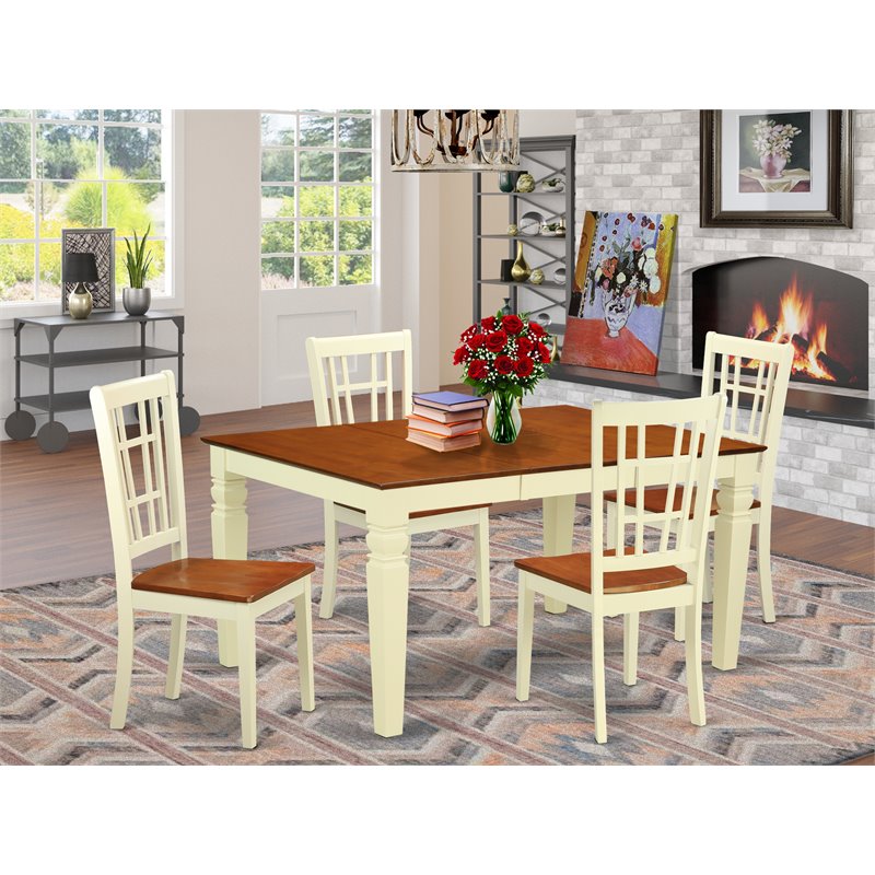 Pemberly Row 5-Piece Wood Dinette Set with 18