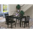 Pemberly Row 5-Piece Wood Dining Set with Extension Leaf in Black Finish