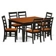 Pemberly Row 7-Piece Kitchen Table and Chair Set in Black and Cherry Wood Finish