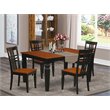 Pemberly Row 5-Piece Dining Room Table Set with Wood Chairs in Cherry Black