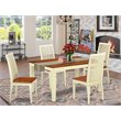 Pemberly Row 5-Piece Wood Dinette Set in Buttermilk and Cherry