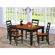 Pemberly Row 5-Piece Wood Dining Set in Black and Cherry