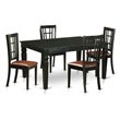 Pemberly Row 5-Piece Wood Dining Set with Butterfly Leaf in Black Finish