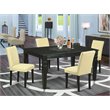 Pemberly Row 5-Piece Wood Dining Set in Black and Eggnog