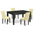 Pemberly Row 5-Piece Wood Dining Set in Black and Eggnog