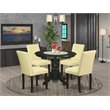 Pemberly Row 5-Piece Wood Dining Set in Black and Eggnog Finish