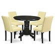 Pemberly Row 5-Piece Wood Dining Set in Black and Eggnog Finish