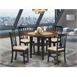 Pemberly Row 5-Piece Wood Dining Set with Cushioned Seats in Black & Cherry