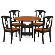 Pemberly Row 5-Piece Dinette Set with Wood Seats in Black Cherry Finish