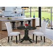 Pemberly Row 3-Piece Wood Dining Set in Black and Grayish Blue Finish
