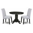 Pemberly Row 3-Piece Wood Dining Set in Black and Grayish Blue Finish