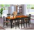 Pemberly Row 9-Piece Dining Set with Faux Leather Seats in Black and Cherry