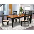 Pemberly Row 5-Piece Wood Dining Set with Fabric Seat and Cherry Finish