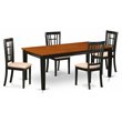 Pemberly Row 5-Piece Wood Dining Set with Fabric Seat and Cherry Finish