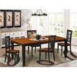 Pemberly Row 5-Piece Black and Cherry Dining Set with Wood Chairs