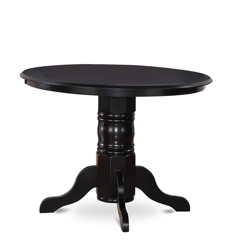 Pemberly Row 5-Piece Rubberwood Dining Set in Black Finish