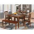 Pemberly Row 6-Piece Wood Dining Set w/ Faux Leather Seats in Mahogany