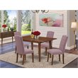 Pemberly Row 5-Piece Wood Dining Set with Mahogany and Dahlia Finish