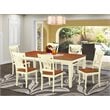 Pemberly Row 7-Piece Wood Table and Dining Chairs in Buttermilk & Cherry