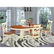 Pemberly Row 5-Piece Wood Dinette Set with Extension Leaf in Buttermilk/Cherry