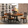 Pemberly Row 5-Piece Wood Dining Table Set with Extension Leaf in Black/Cherry