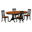 Pemberly Row 5-Piece Wood Dining Table Set with Extension Leaf in Black/Cherry
