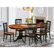 Pemberly Row 7-Piece Dining Set with Faux Leather Seats in Black & Cherry