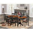 Pemberly Row 9-Piece Dining Set with Faux Leather Seats in Black and Cherry