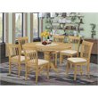 Pemberly Row 7-Piece Wood Dining Set with Fabric Seat in Oak Finish