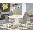 Pemberly Row 5-Piece Wood Dining Set in Linen White and Dark Shitake