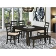 Pemberly Row 6-Piece Wood Dining Set with Leaf and Bench in Cappuccino
