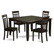 Pemberly Row 5-Piece Dining Set in Cappuccino Finish with Wood Seats