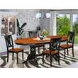 Pemberly Row 5-Piece Wood Dining Set in Black and Cherry Finish